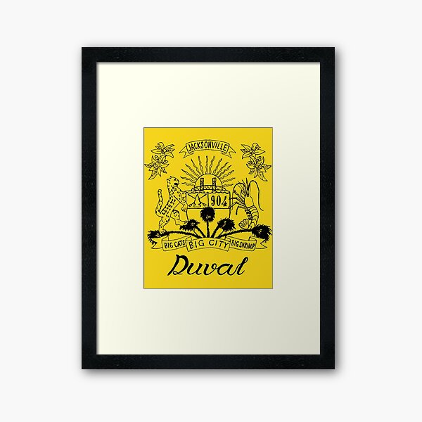 Duval Crest Black Lettering on Gold Framed Art Print