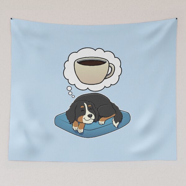 Artikelvorschau, Bernese Mountain Dog dreaming about Black Coffee entworfen und verkauft von DoggieDelights.