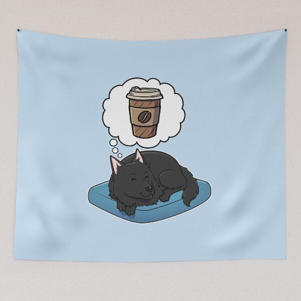 Item preview, Belgian Sheepdog dreaming about Take Away Coffee designed and sold by DoggieDelights.