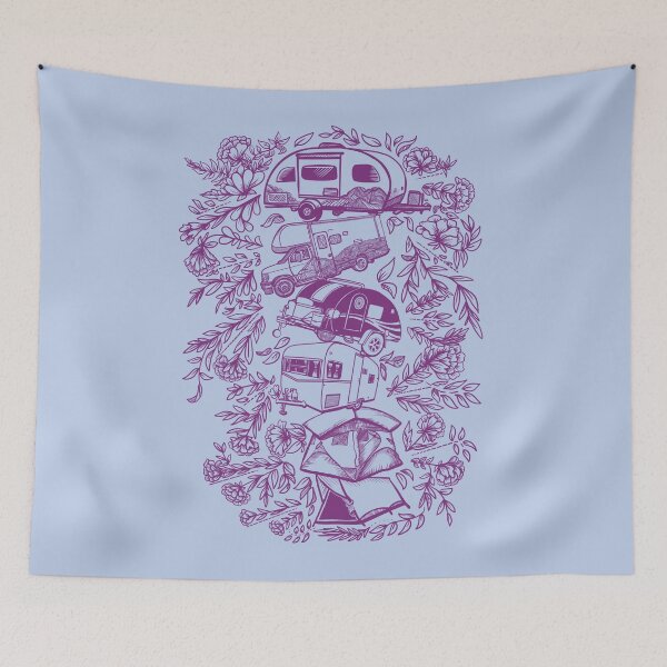 Artikelvorschau, Camping Vibes Totem Blumen entworfen und verkauft von Art of Camping Now.