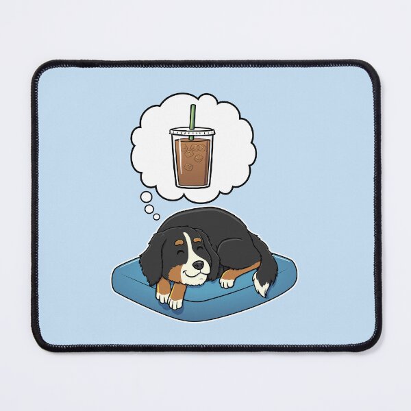 Artikelvorschau, Bernese Mountain Dog dreaming about Iced Coffee entworfen und verkauft von DoggieDelights.