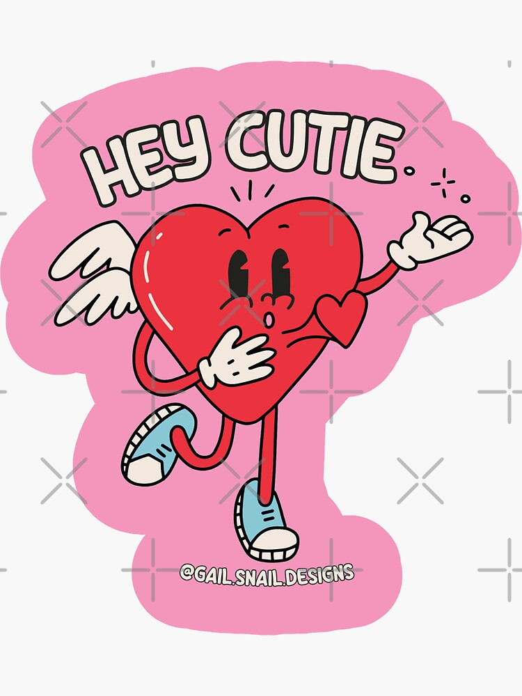 "Hey cutie" Sticker for Sale by gailsnail Redbubble