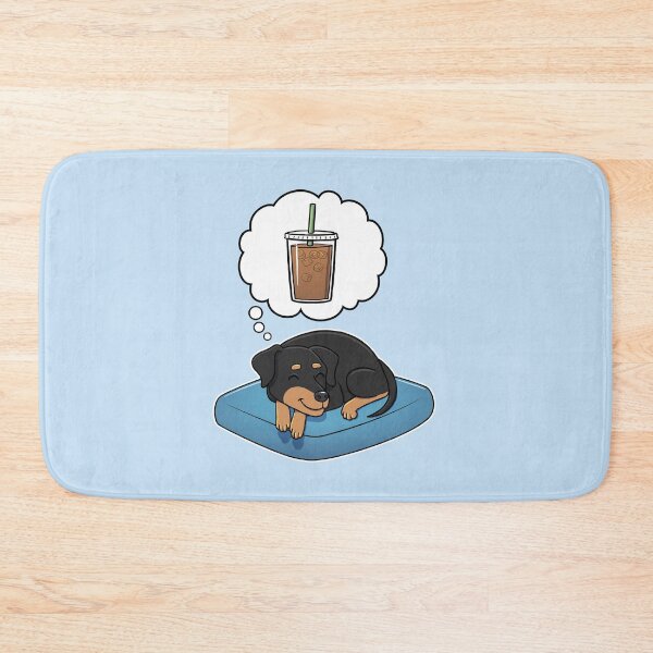 Item preview, Miniature Pinscher dreaming about Iced Coffee designed and sold by DoggieDelights.