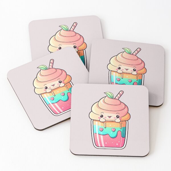 Item preview, Sip Sip Hooray! Rainbow Smoothie with a Cute Face and a Straw designed and sold by ultra-cute.