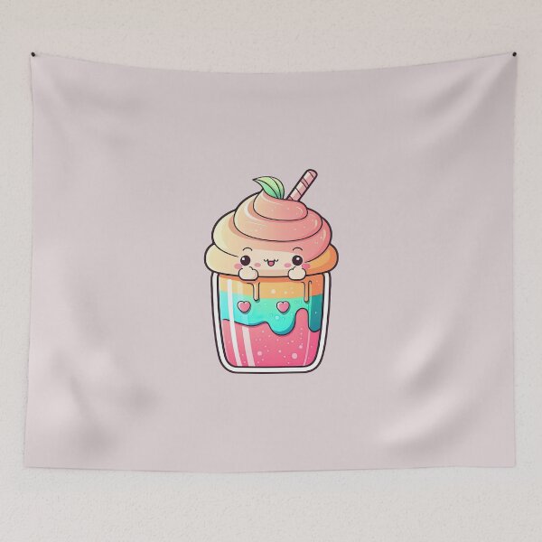 Item preview, Sip Sip Hooray! Rainbow Smoothie with a Cute Face and a Straw designed and sold by ultra-cute.