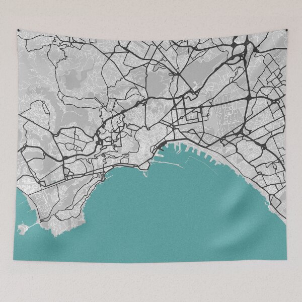 Item preview, Naples Italy Map - Minimal Style w/ Roads designed and sold by wxnw-designs.