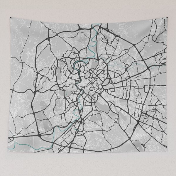 Item preview, Rome Italy Map - Minimal Style w/ Roads designed and sold by wxnw-designs.