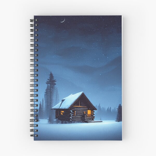 Item preview, Winter Cabin at night designed and sold by SilverFrog.
