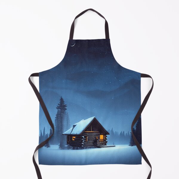 Item preview, Winter Cabin at night designed and sold by SilverFrog.