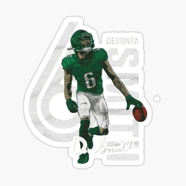 DeVonta Smith #6 Philadelphia Eagles T-Shirt Footbal Name & Number  Kelly Green