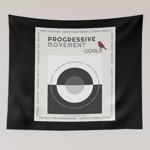 Artikelvorschau, PMD00239 Progressive Movement Designs Tore mit regenbogenfarbenem Vogel für Progressive entworfen und verkauft von ProgressiveLeft.