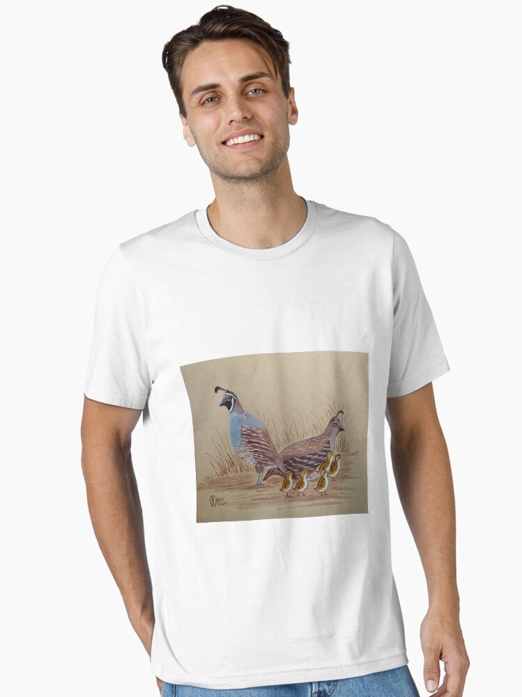California Quail with chicks Essential T-Shirt for Sale by