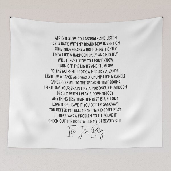 Item preview, Ice ice baby Vanilla Ice Hip Hop lyric mucis classic designed and sold by HoneymoonHotel.