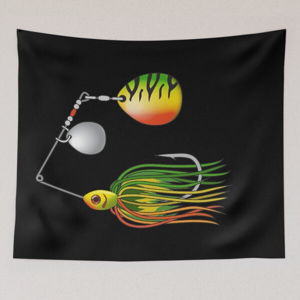 Item preview, Spinnner Bait Fishing Lure - Tandem Colorado Blade - Firetiger Pattern Sticker designed and sold by BlueSkyTheory.