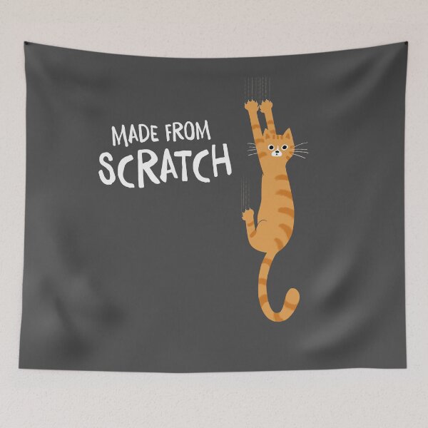 Item preview, Made From Scratch Orange Cat Hanging On Funny Tabby Cat designed and sold by Jenn Inashvili.