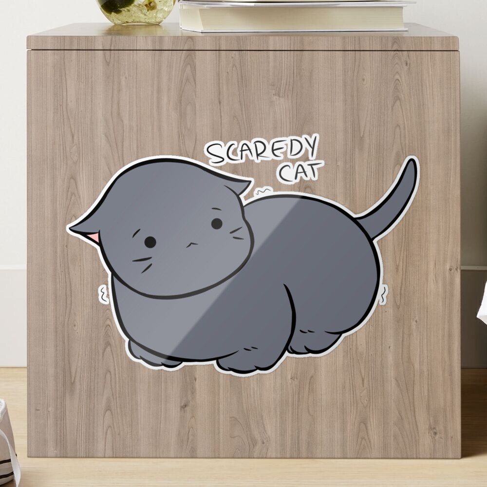 Gray Scaredy Cat  Sticker for Sale by enjilime