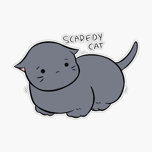 Gray Scaredy Cat  Sticker for Sale by enjilime