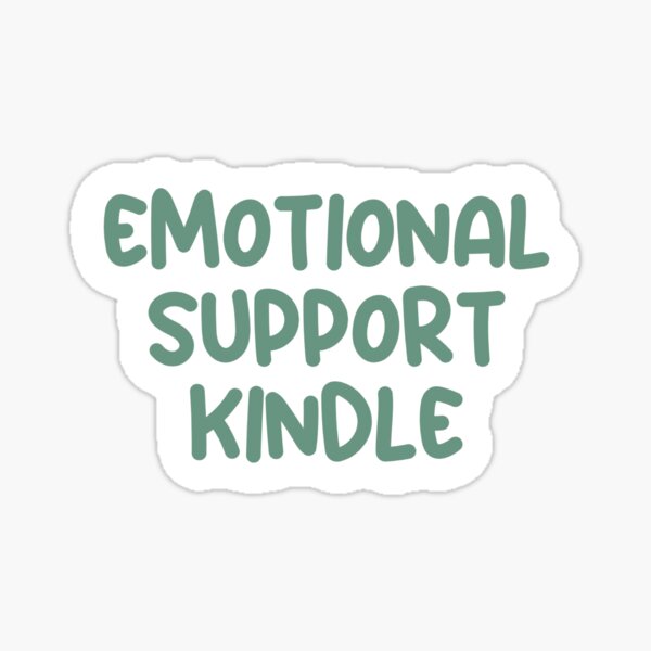 Rainbow Heart Sticker Emotional Support, Quote, bookish kindle sticker