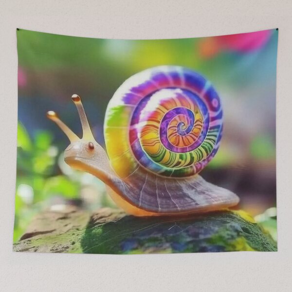 Item preview, Curious Friendly Rainbow Snail designed and sold by MythicPrompts.