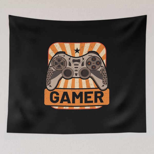 Item preview, Gamer Retro Orange Background designed and sold by SamuraiGaming.