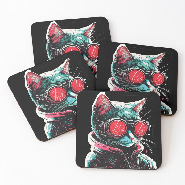 Item preview, Cyberpunk neon cat #1 designed and sold by PhiloSophyEye.