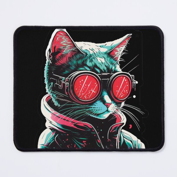 Item preview, Cyberpunk neon cat #1 designed and sold by PhiloSophyEye.