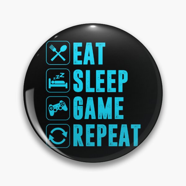 Item preview, Eat Sleep Game Repeat Blue designed and sold by SamuraiGaming.