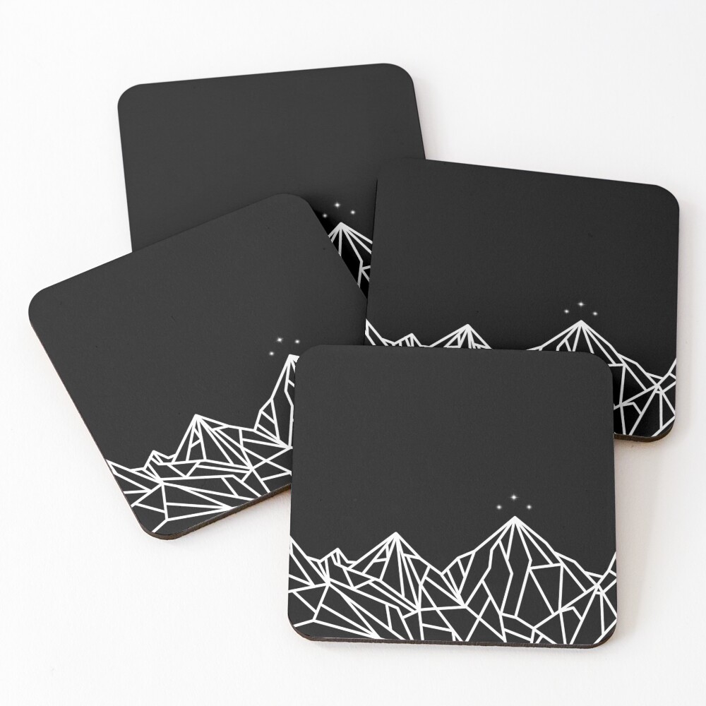 NIGHT COURT MOUNTAINS Coasters (Set of 4)