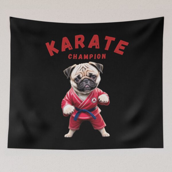 Item preview, Karate Champion Pug designed and sold by MythicalSticker.