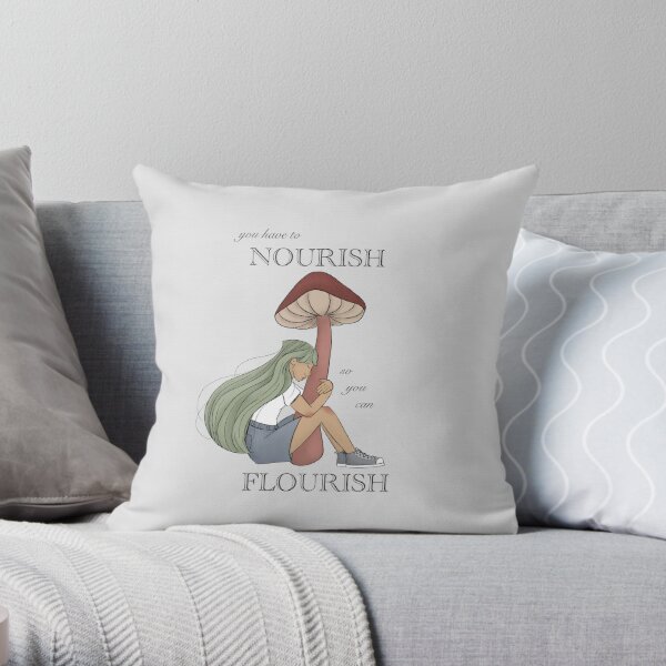 Nourish to Flourish Throw Pillow