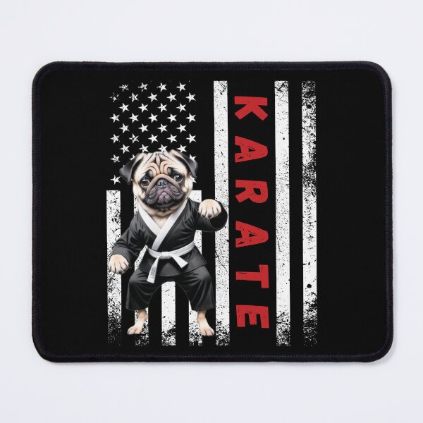 Item preview, Karate USA Flag Pug Dog designed and sold by MythicalSticker.