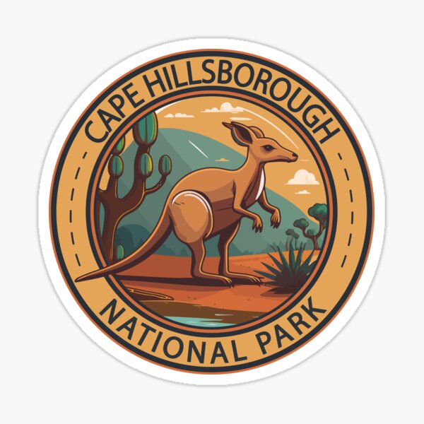 Item preview, Cape Hillsborough National Park Australia Kangaroo Badge designed and sold by KrisSidDesigns.
