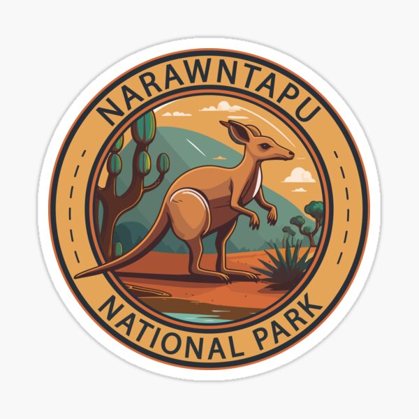 Item preview, Narawntapu National Park Australia Kangaroo Badge designed and sold by KrisSidDesigns.