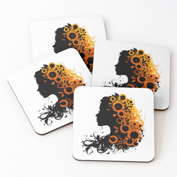 Item preview, Silhouette of Woman and Sunflowers designed and sold by Daniel Leighton.
