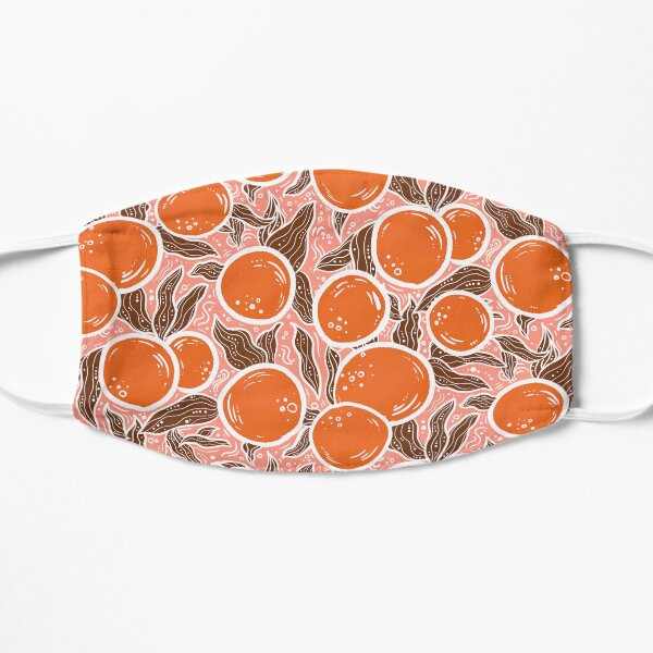 Orange, Pink, and Maroon Abstract Summer Citrus Fruit Art Print Flat Mask