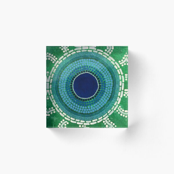 Ngulkurrnn (Rain drop on grass) Acrylic Block