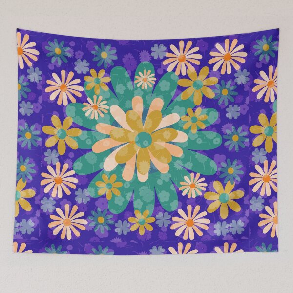 Item preview, Flower Mandalas Green Blue Yellow designed and sold by ZandraGalaShop.