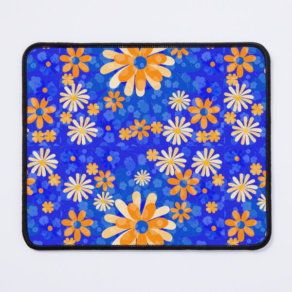 Item preview, Flower Mandalas Orange Blue designed and sold by ZandraGalaShop.