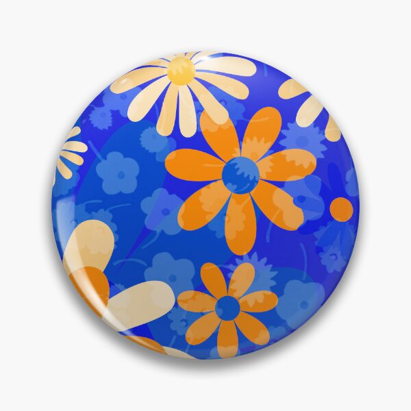 Item preview, Flower Mandalas Orange Blue designed and sold by ZandraGalaShop.