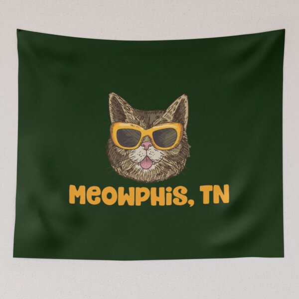Item preview, Meowphis (Memphis) Tennessee Funny Cat Pun designed and sold by TheklaSigourney.