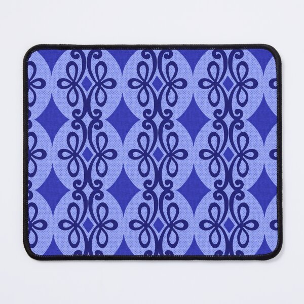 Item preview, Scrolls and Diamonds Blue Seamless Pattern designed and sold by Cedarrue.