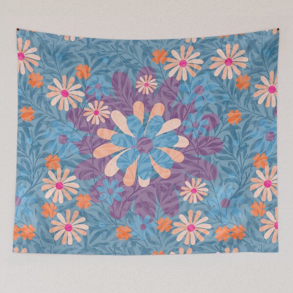 Item preview, Flower Mandalas Green Blue designed and sold by ZandraGalaShop.