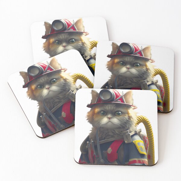 Item preview, Brave Feline Firefighter designed and sold by Justin Haas.