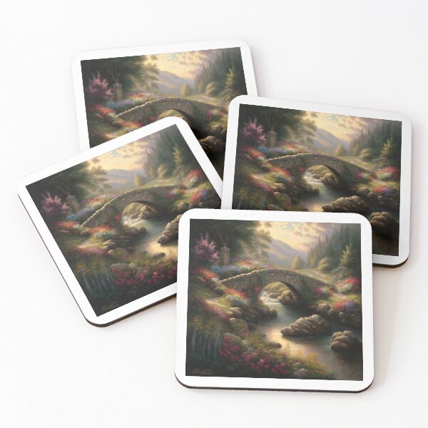 Item preview,  bridge over a stream with wildflowers designed and sold by JoepshLSio.