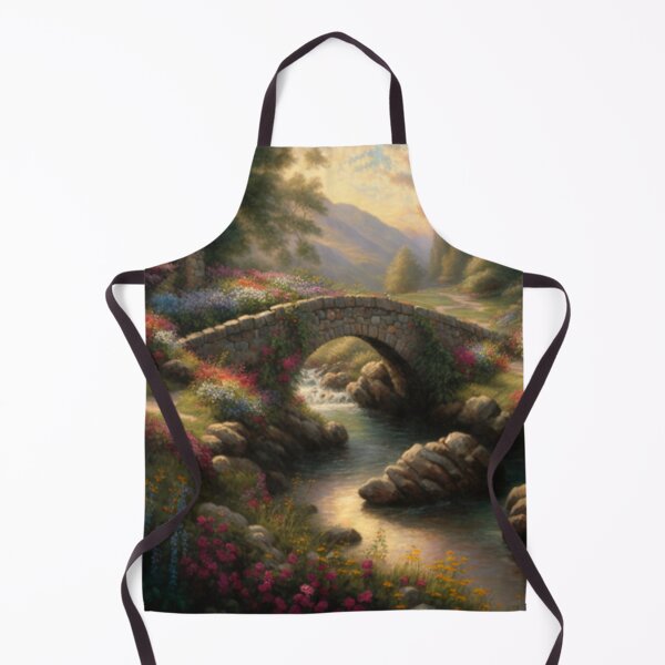 Item preview, bridge over a stream with wildflowers designed and sold by JoepshLSio.