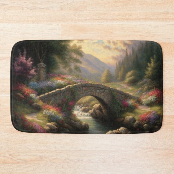 Item preview,  bridge over a stream with wildflowers designed and sold by JoepshLSio.