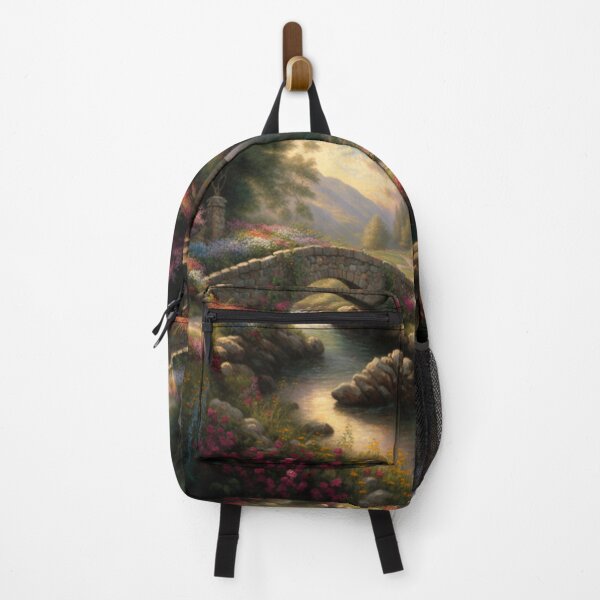 Item preview, bridge over a stream with wildflowers designed and sold by JoepshLSio.
