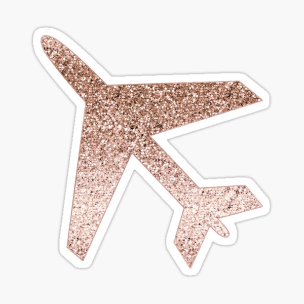 Sparkling rose gold plane Sticker