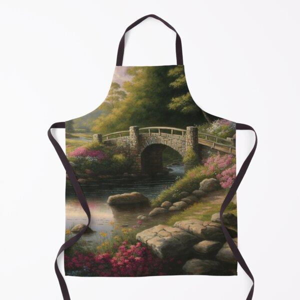 Item preview, bridge over a stream with wildflowers designed and sold by JoepshLSio.