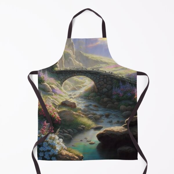 Item preview, bridge over a stream with wildflowers designed and sold by JoepshLSio.